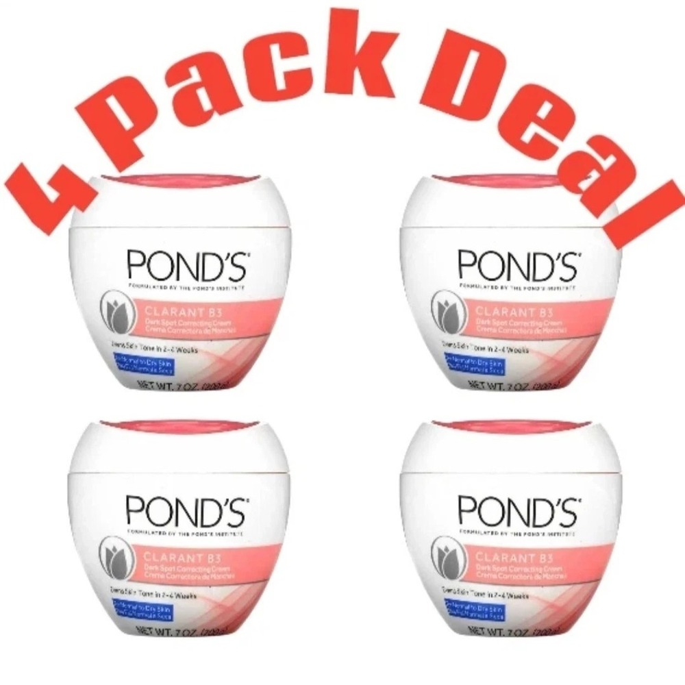 Ponds Clarant Dark Spot Cream NORMAL TO OILY SKIN 7oz. LOT OF 4 New SEALED